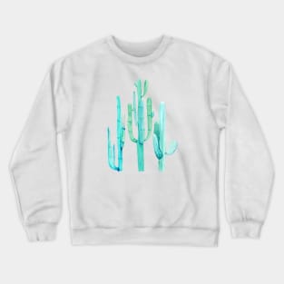 Three Pretty Watercolor Cacti Crewneck Sweatshirt